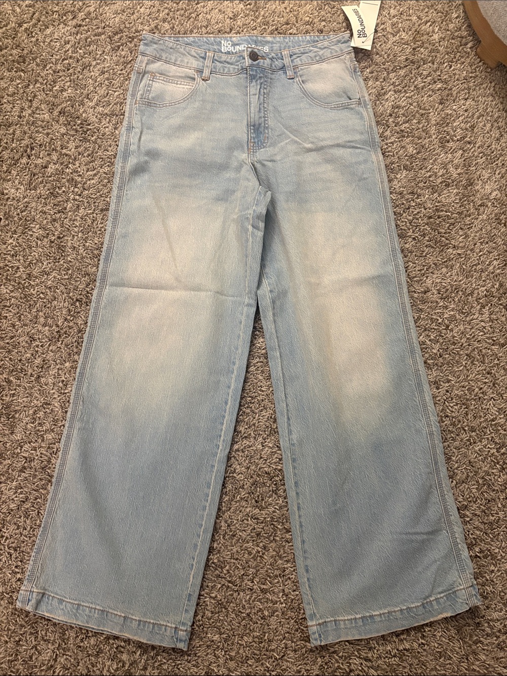 No Boundaries Faded Light Blue Wide Leg Flare Jeans